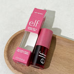 elf sheer for it blush tint on a wooden plate with a light background